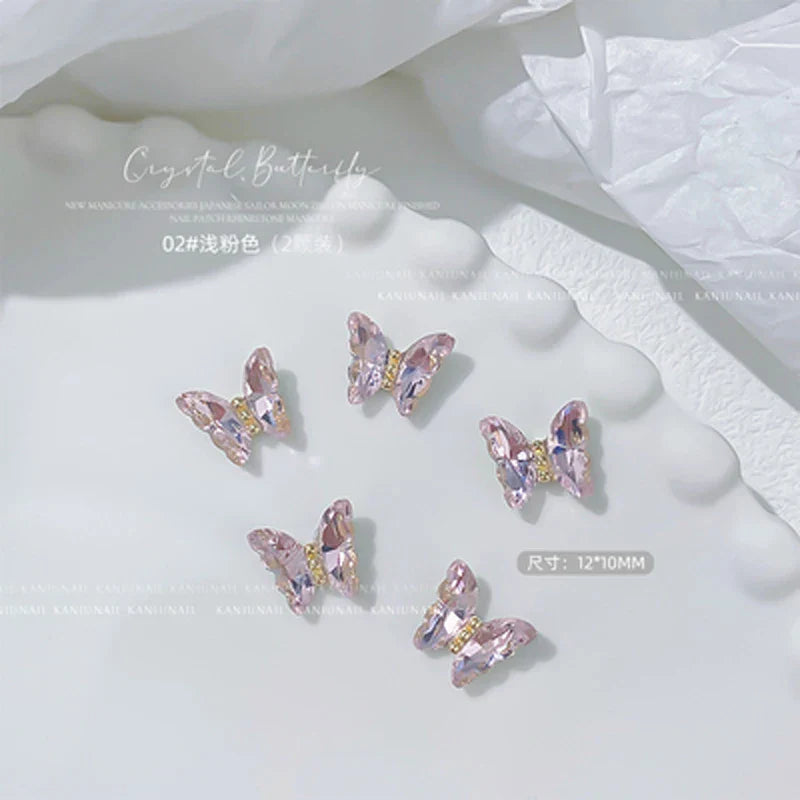 Gold/Silver Butterfly Nail Charms