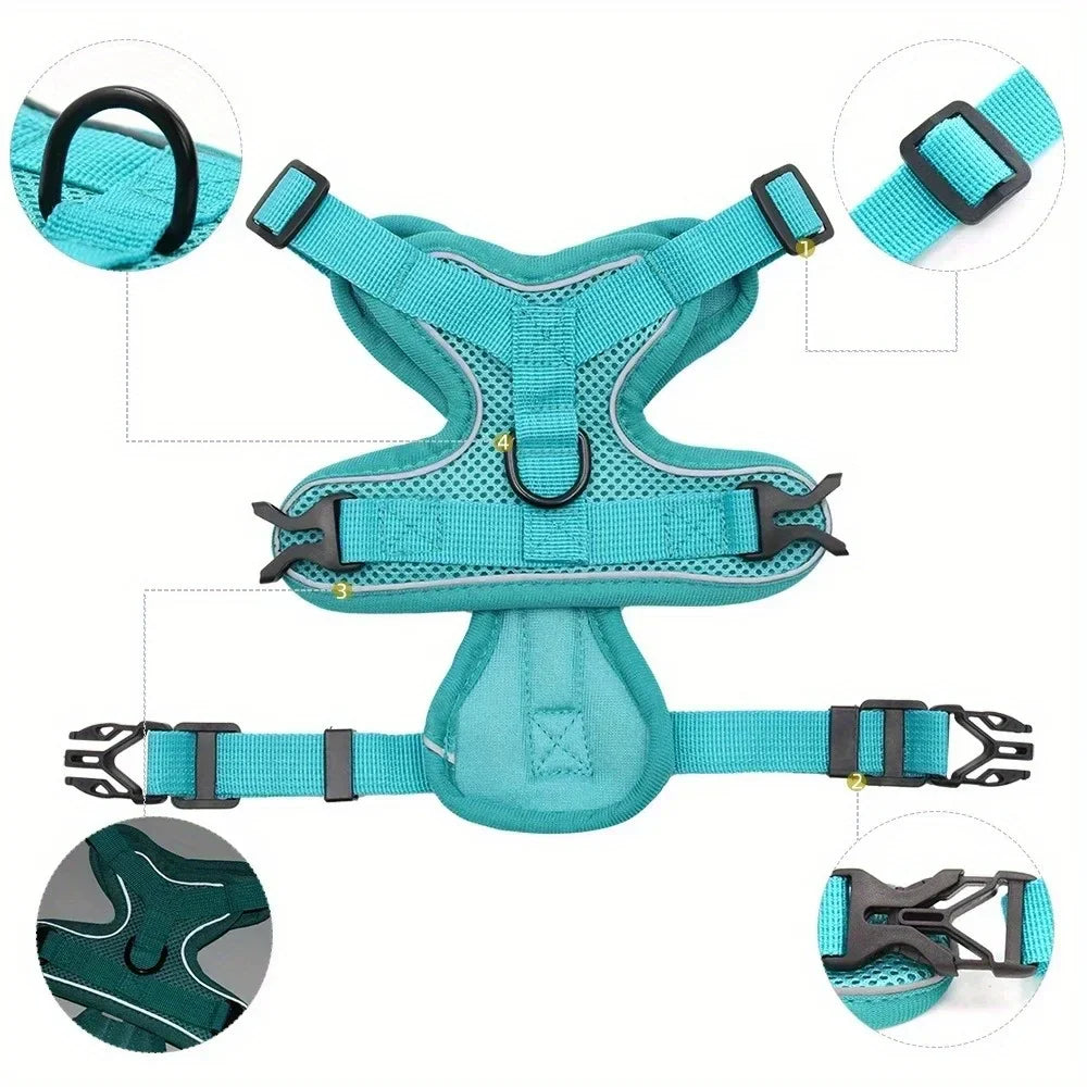 No-Pull Reflective Pet Harness Set