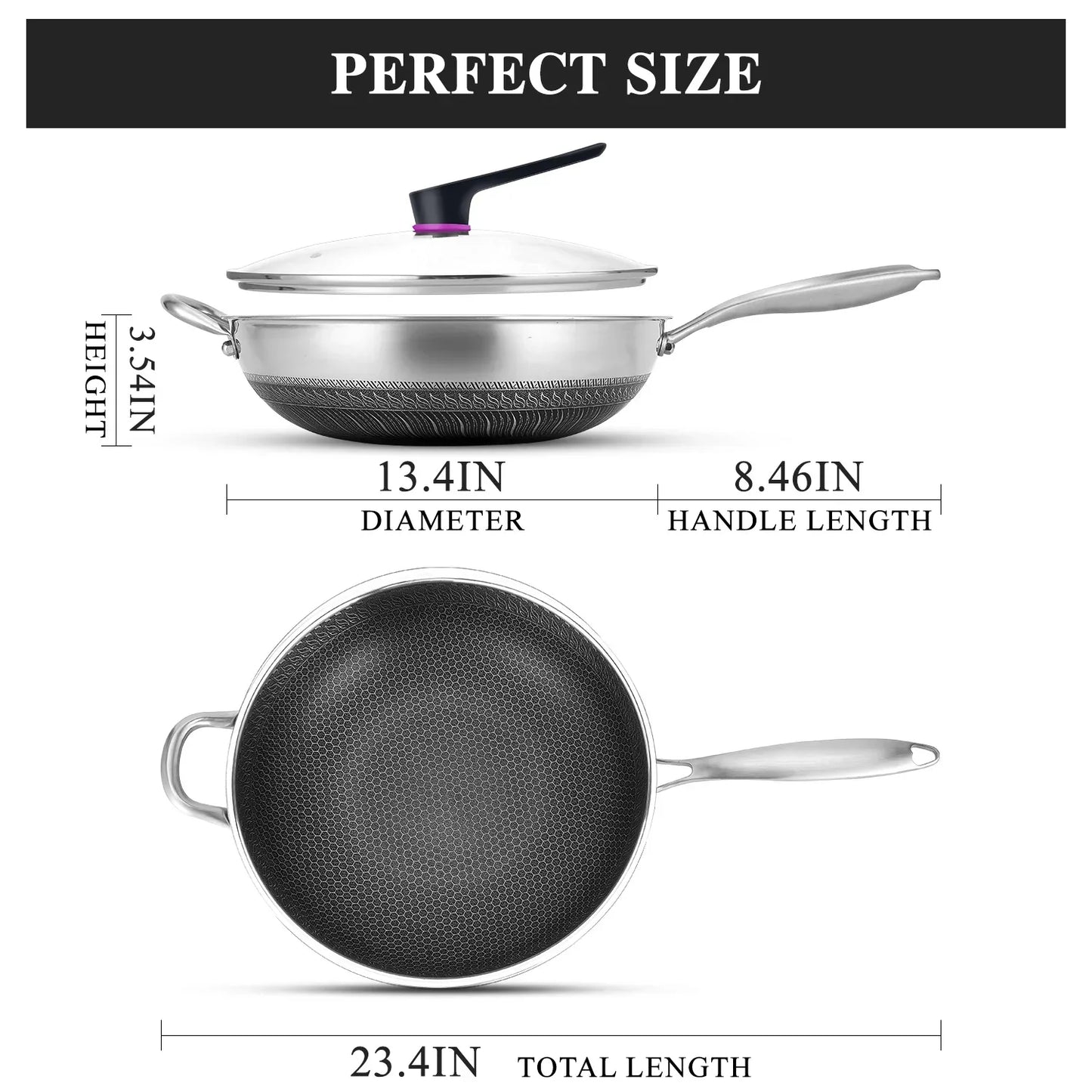Honeycomb Nonstick Stainless Skillet