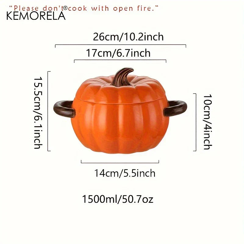Ceramic Pumpkin Dutch Oven Pot