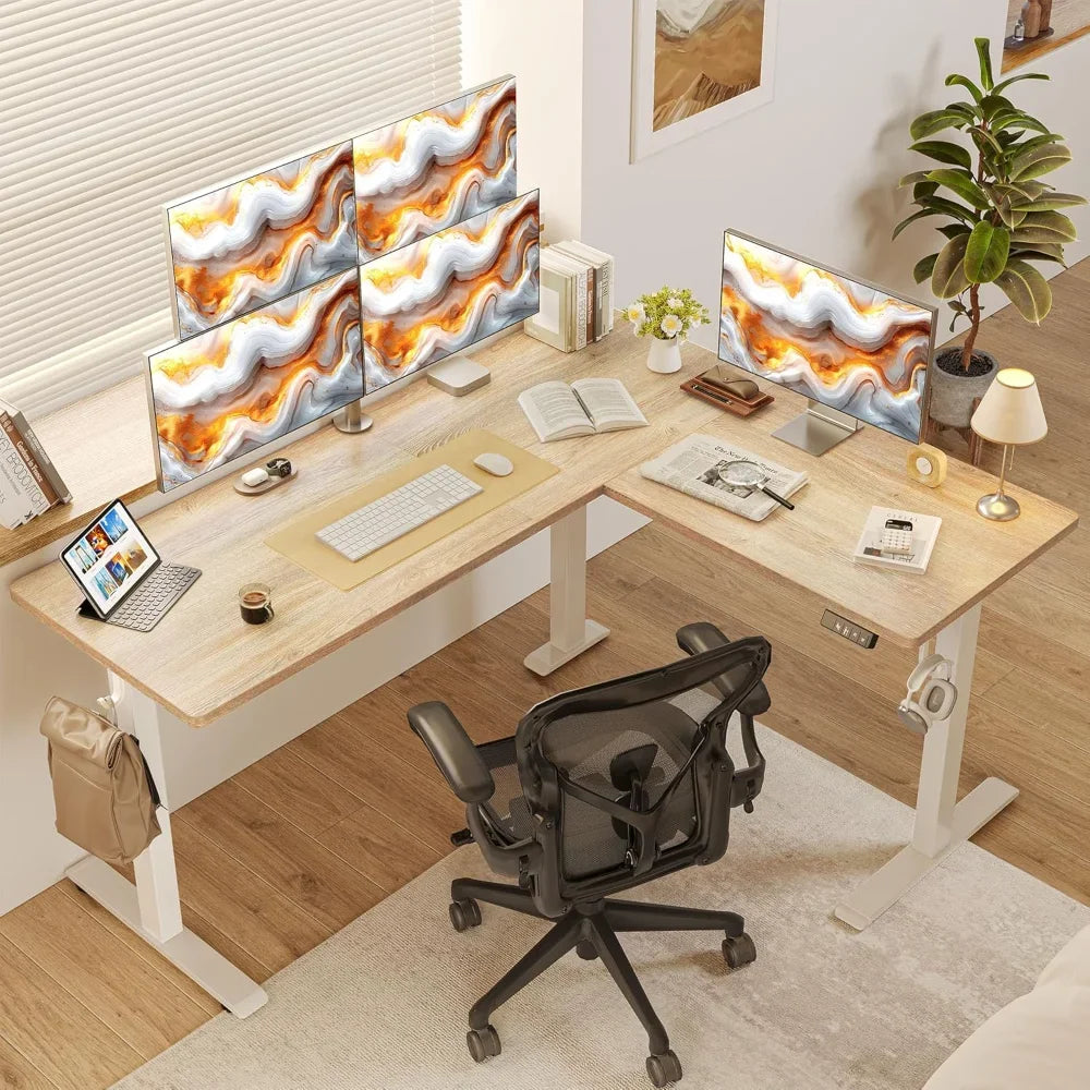 HUANZHUANG L-Shaped Adjustable Standing Desk