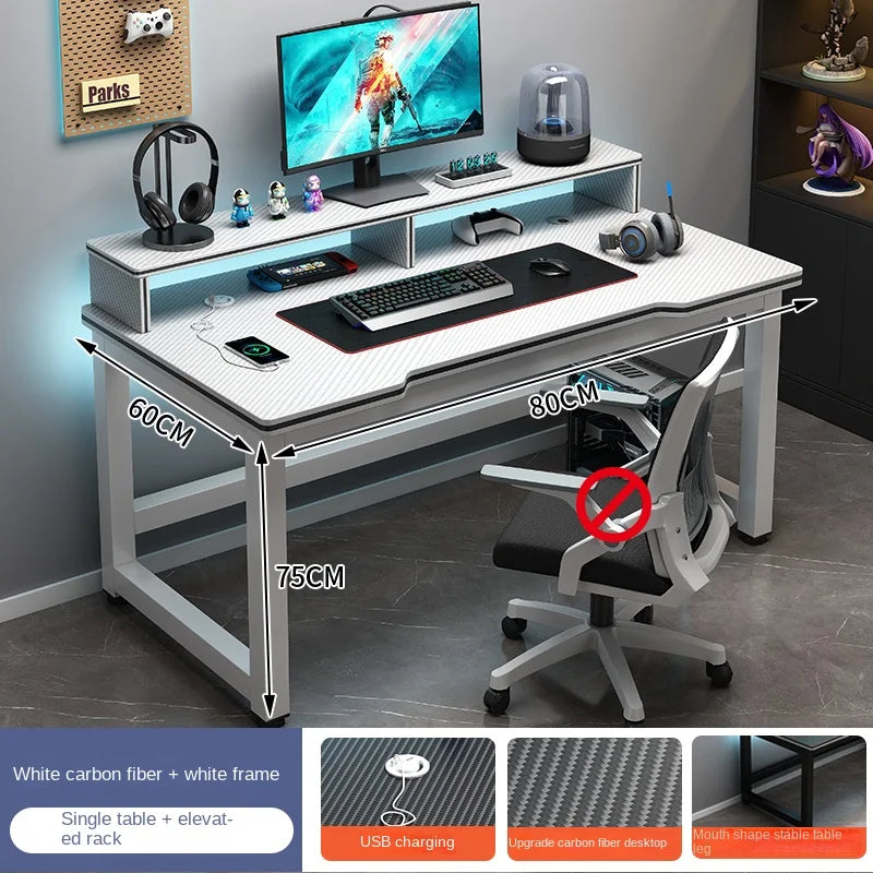 OLOEY European Black Metal Computer Desk