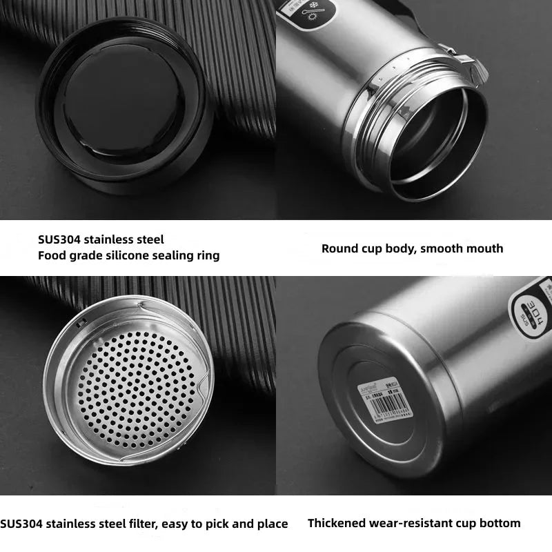 LED Display Stainless Steel Water Bottle