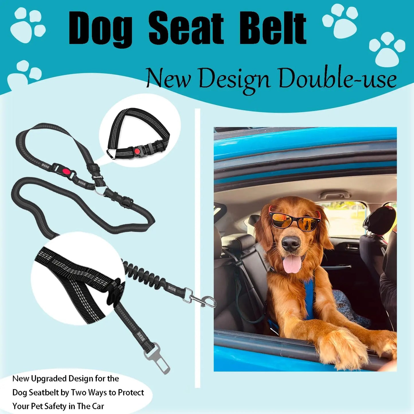 GOYN Heavy Duty Striped Dog Seatbelt