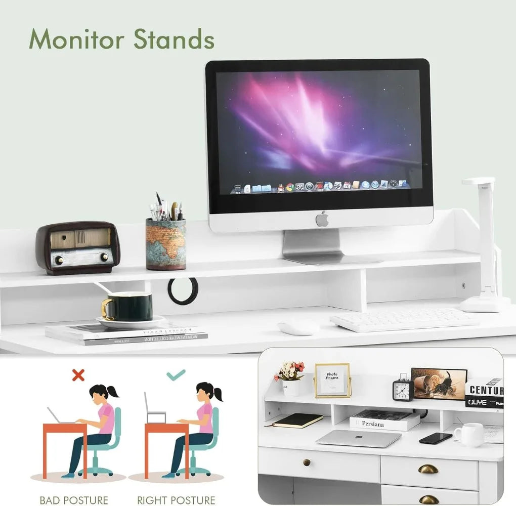 RBXC Catrimown 47” White Study Desk