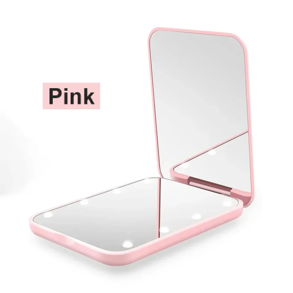 Portable Folding LED Makeup Mirror