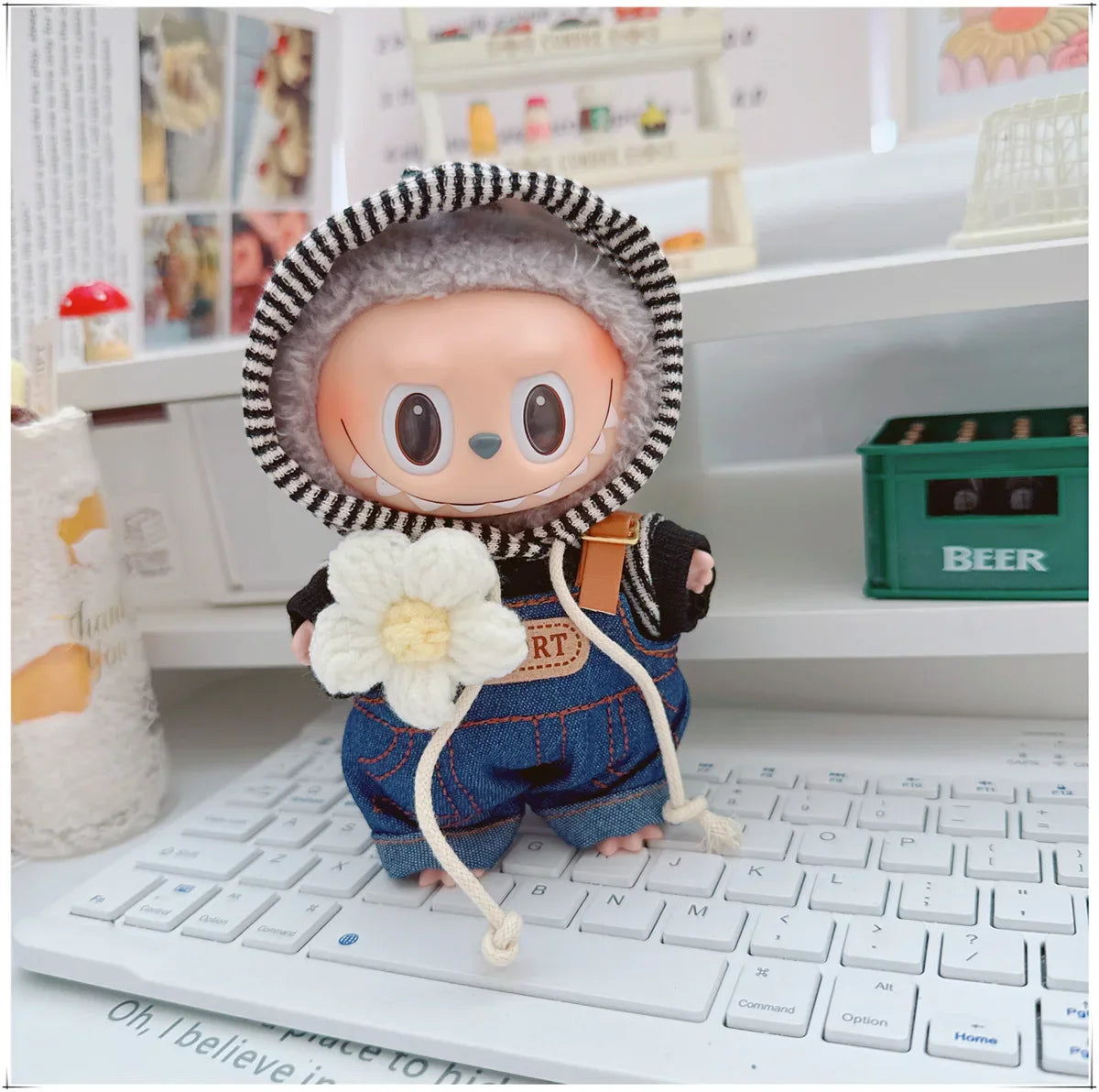 Labubu Denim Hoodie Outfit Set