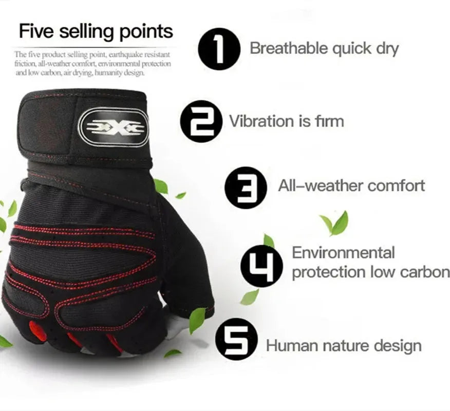 Long Wrist Fingerless Sport Gloves