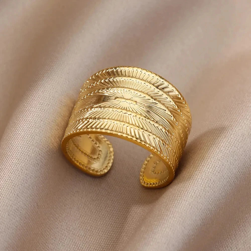 HPTOTMG 316L Gold Stainless Ring