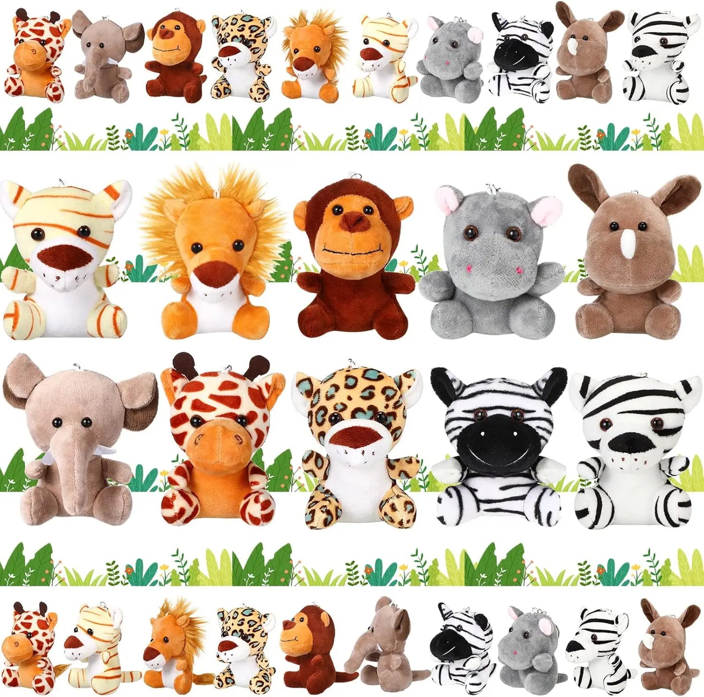 Mini Safari Plush Animals Bulk