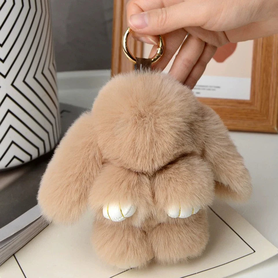 ZAKOL Fluffy Rabbit Pompon Keychain