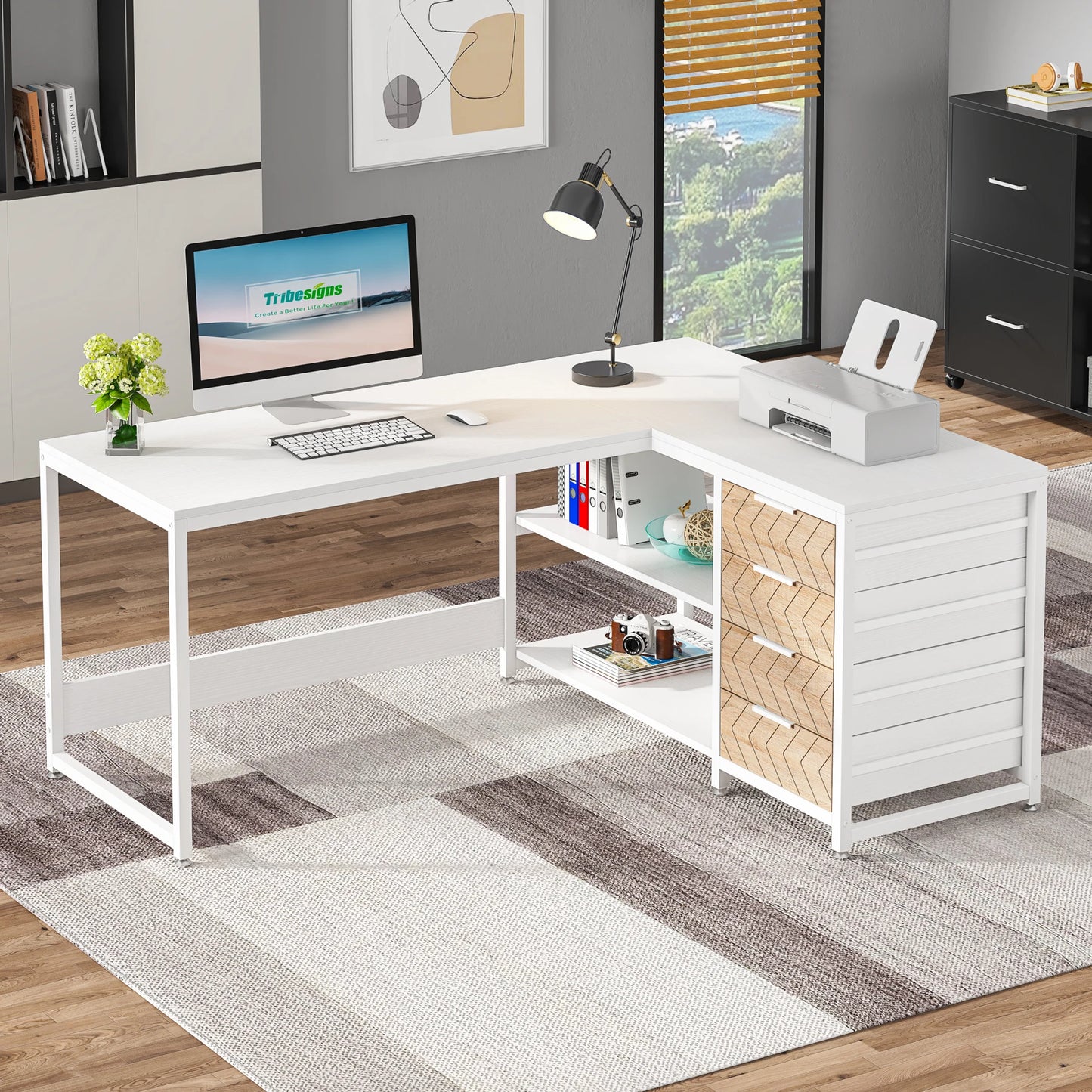 Tribesigns L-Shaped Office Desk