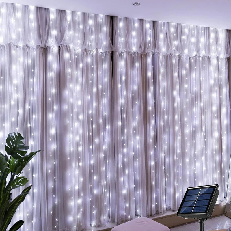 Solar LED Outdoor Curtain Lights