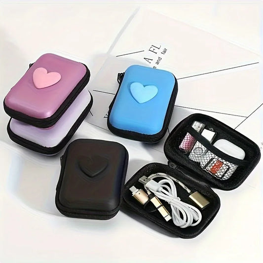 3D Heart Cable Storage Bag