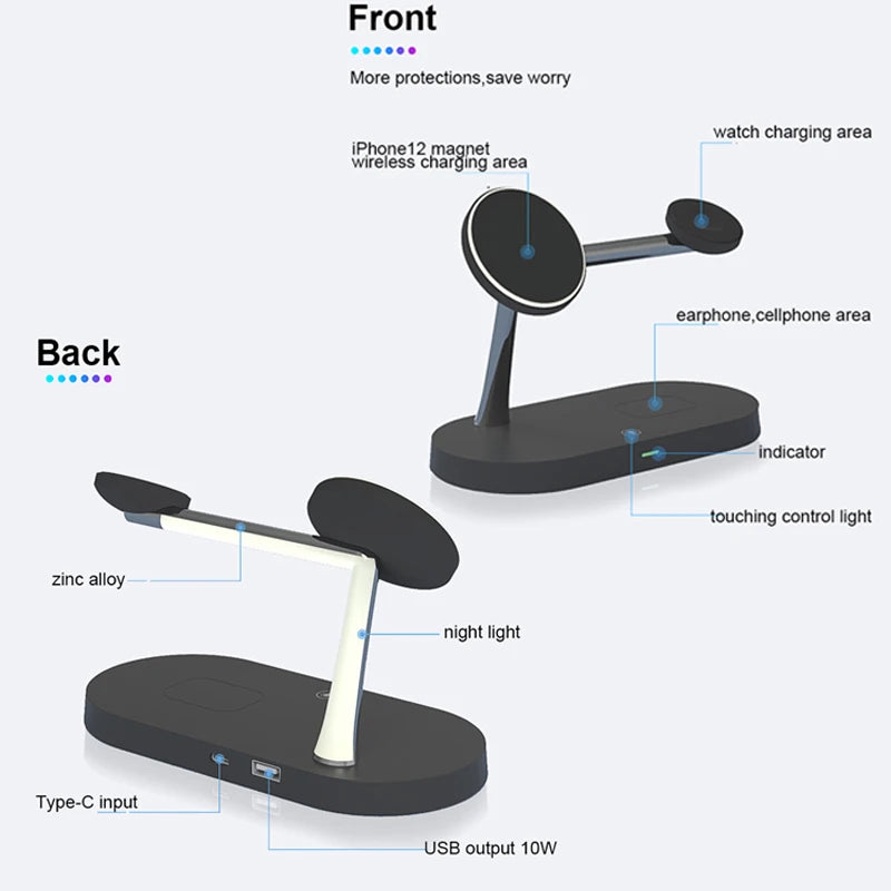 TIMESS 3-in-1 Wireless Charging Stand