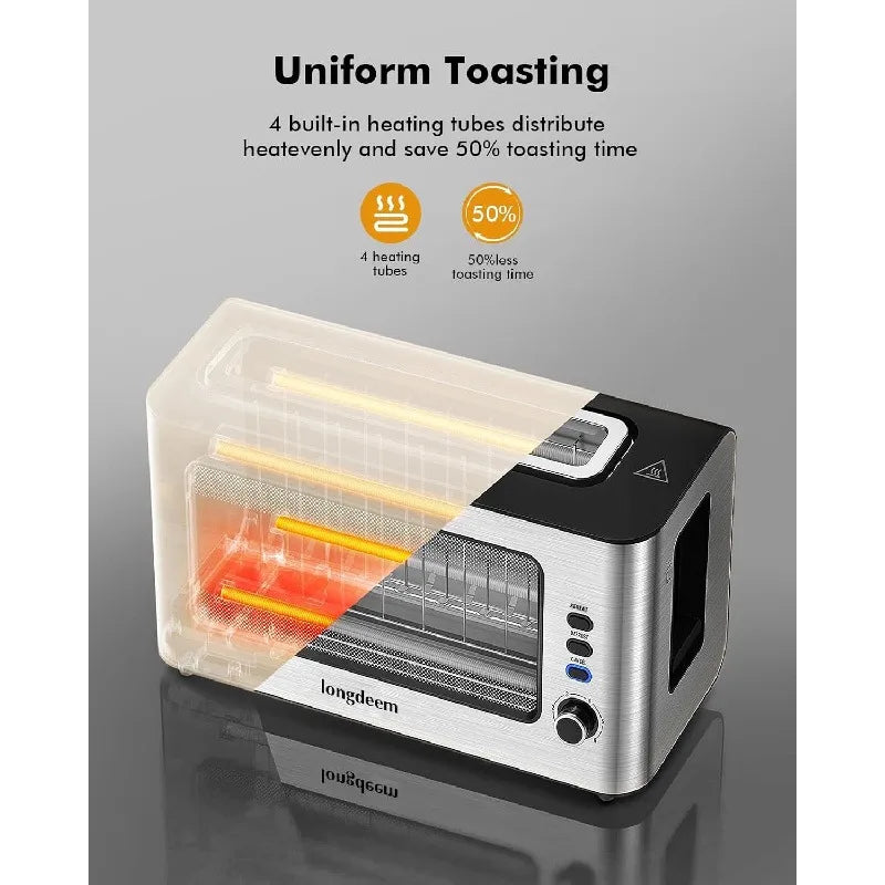 Extra Long Glass Toaster