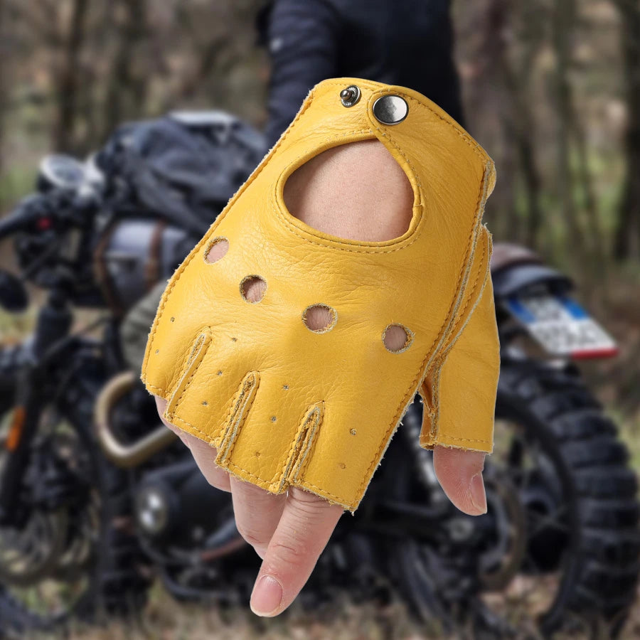 Men’s Fingerless Leather Gloves