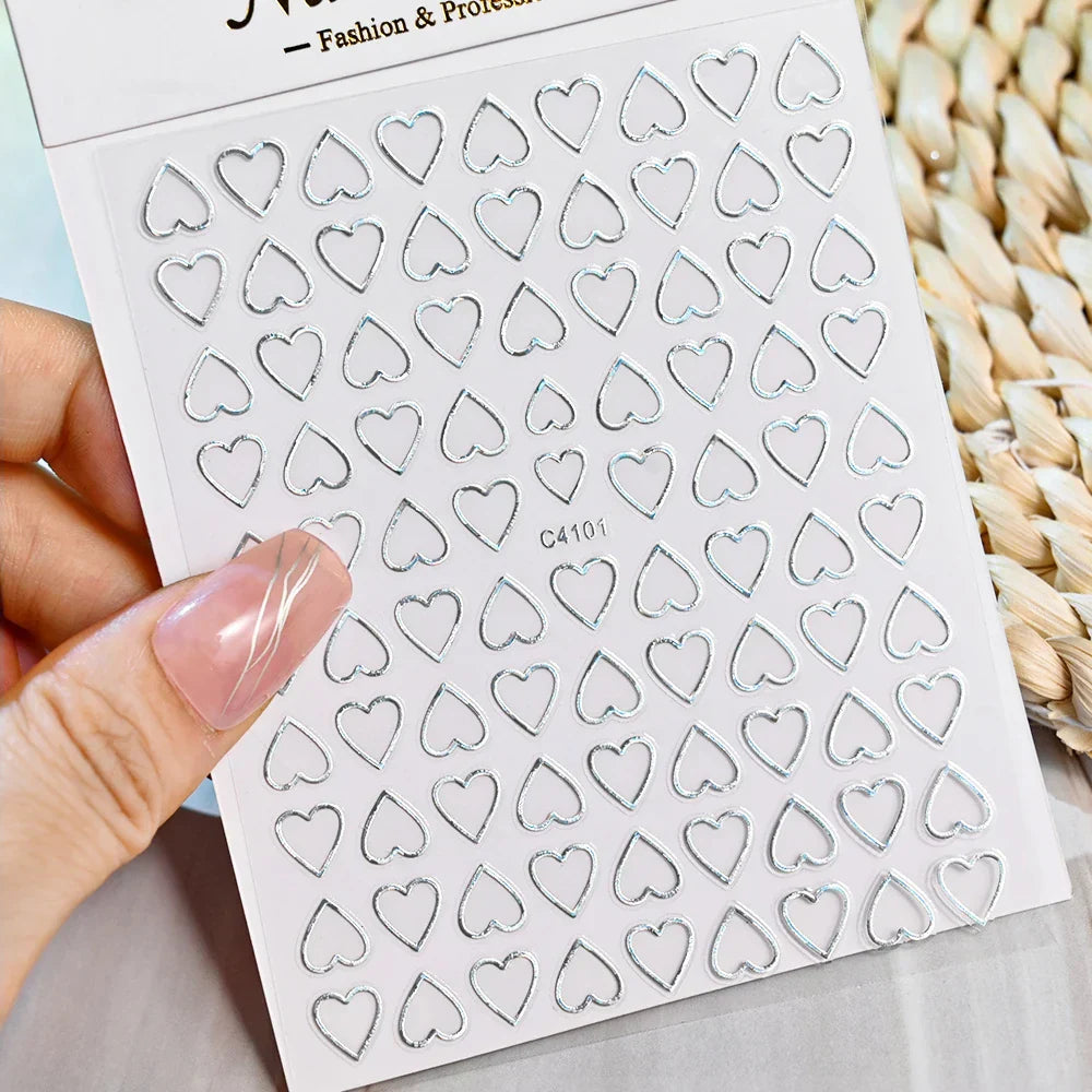 3D Metal Flame Nail Stickers