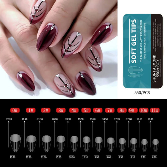 550Pcs Gel Nail Tips Set