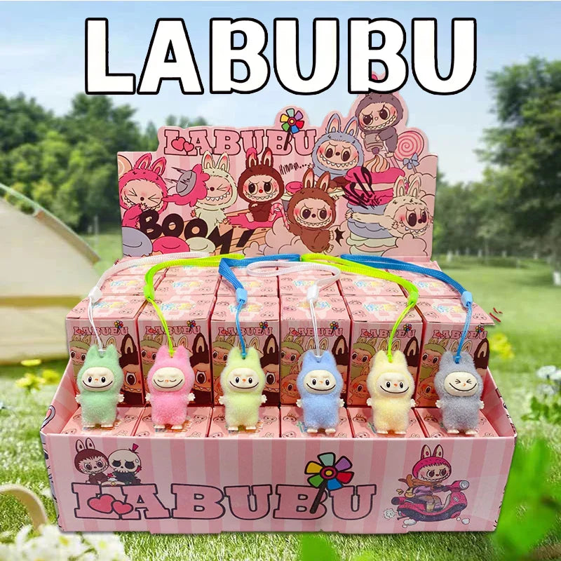 48pcs Mini Labubu Keychain Set