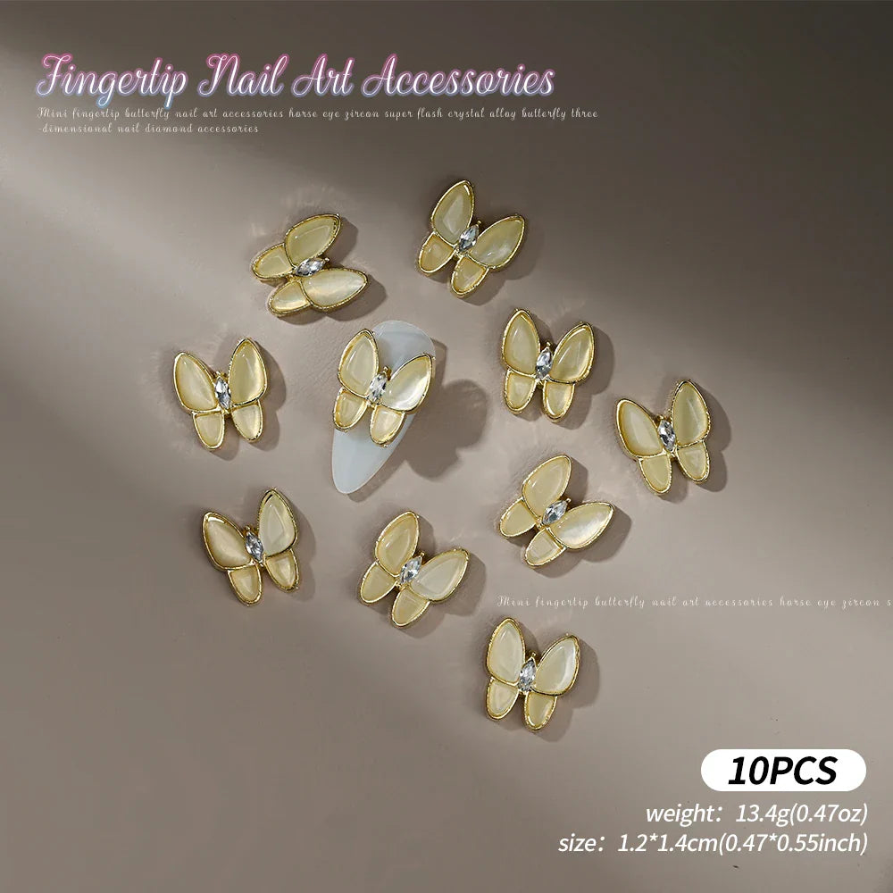 Gold/Silver Butterfly Nail Charms