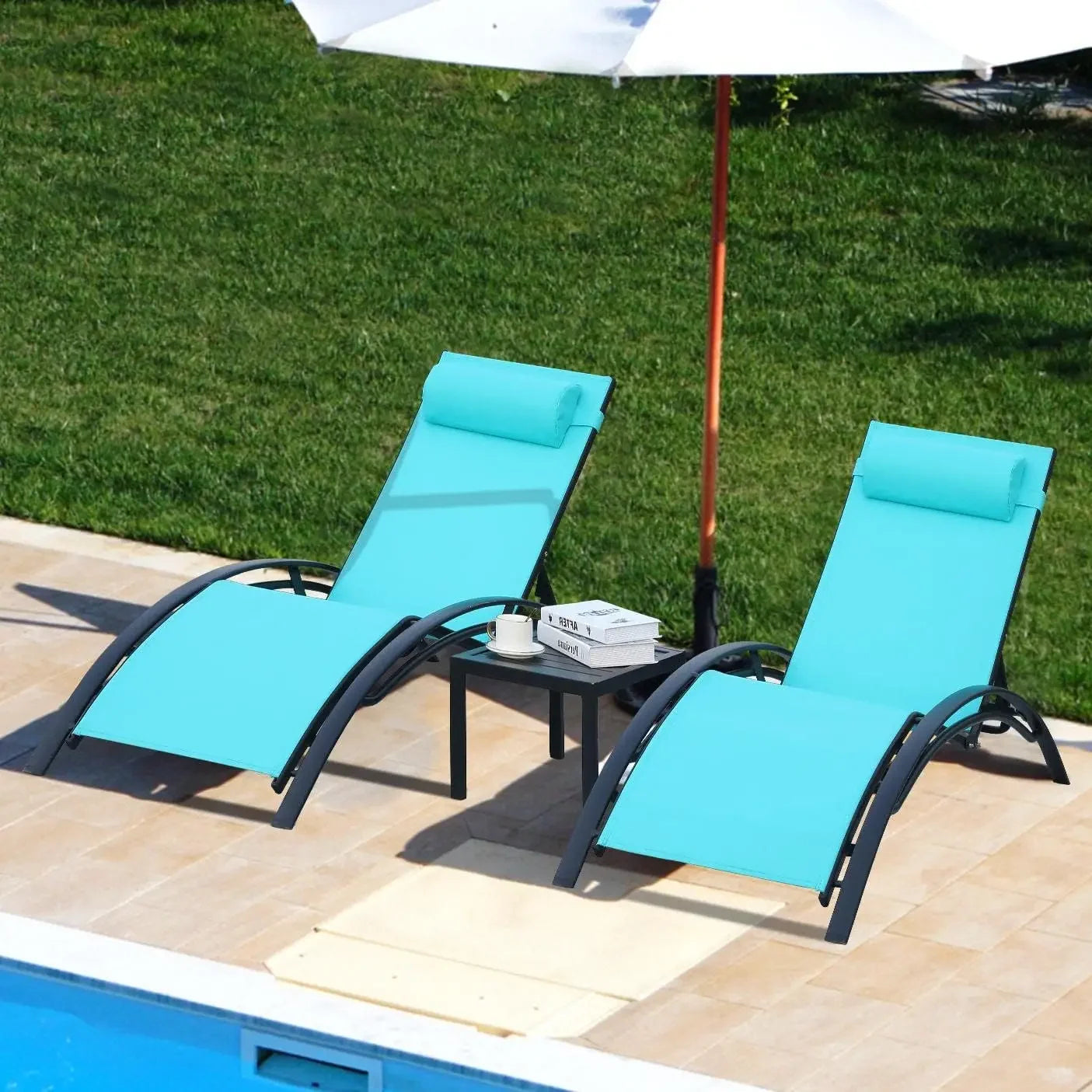 ZUIYU Adjustable Patio Chaise Lounge Set