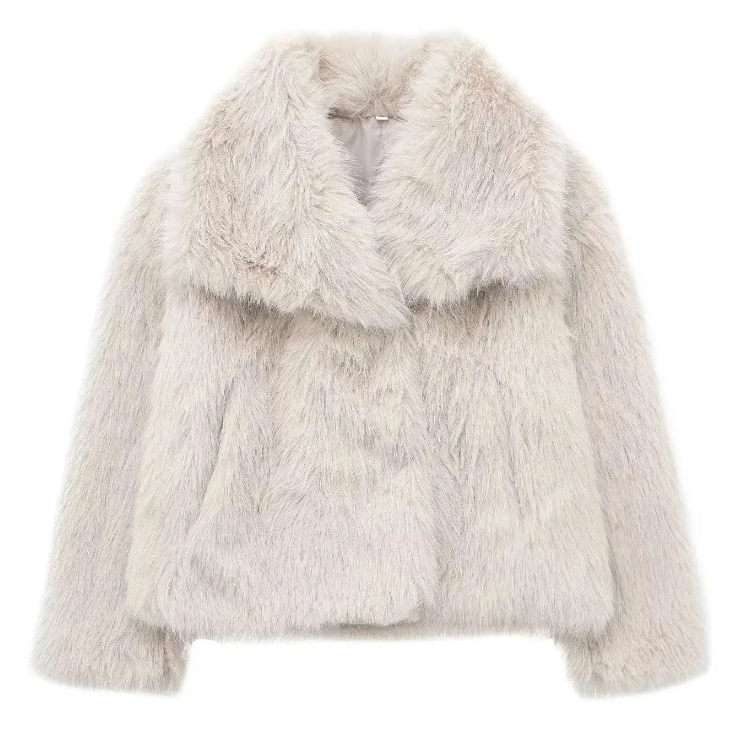HH Women Elegant Faux Fur Coat