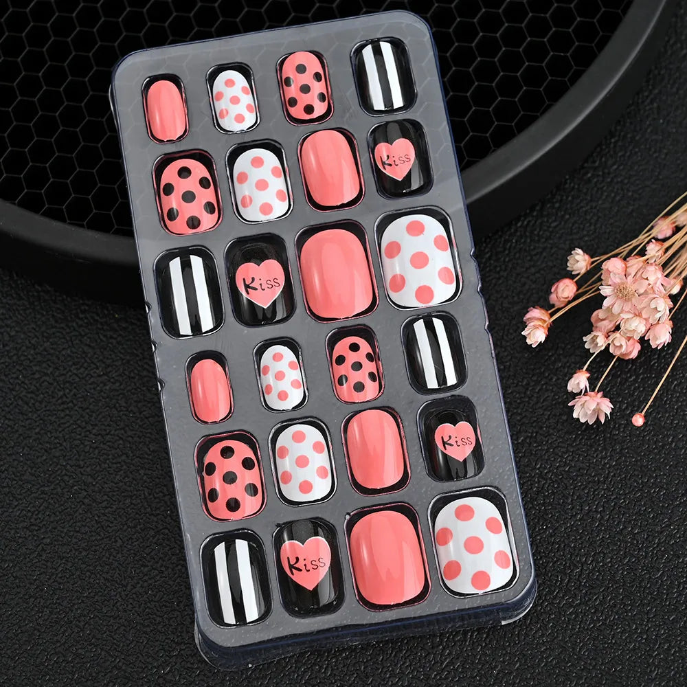 24Pcs Cute Bow Press-On Nails