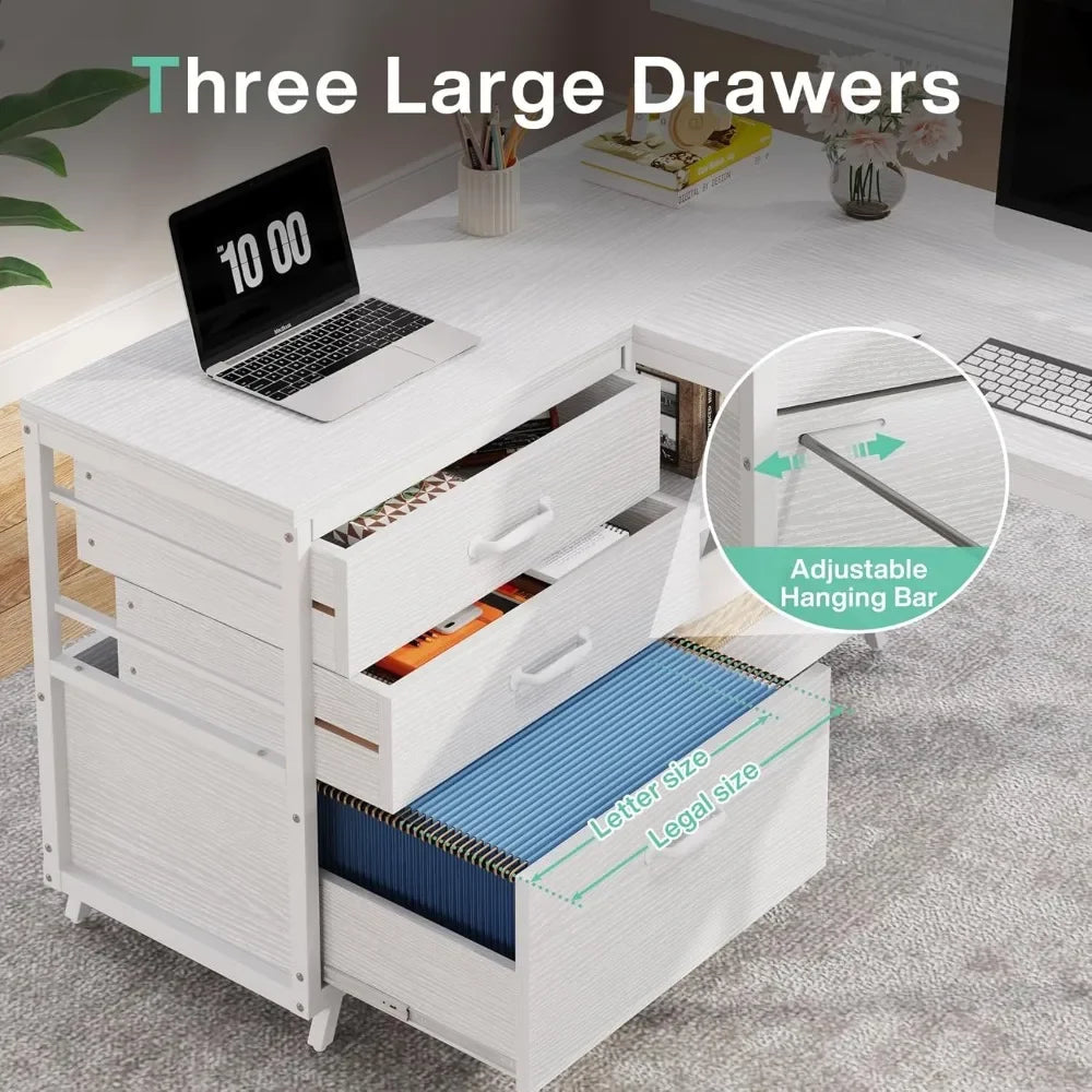 ANGDUO L-Shaped Industrial Office Desk