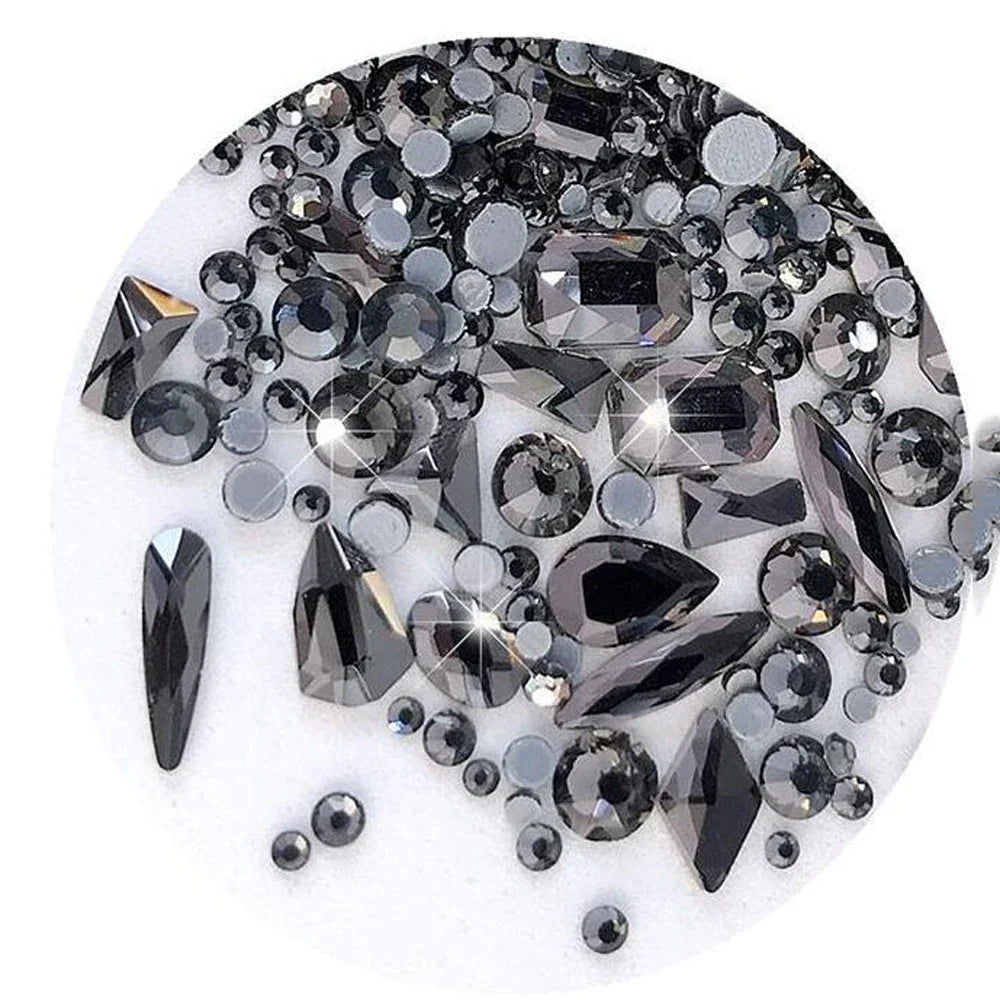 Y2K Glass Rhinestone Nail Set