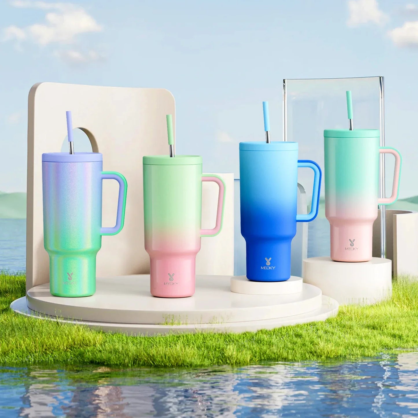 Meoky 40oz Insulated Mug Tumbler