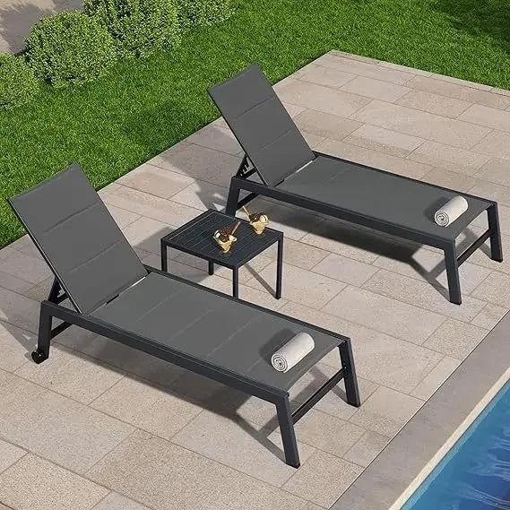 Aluminum Outdoor Chaise Lounge Set