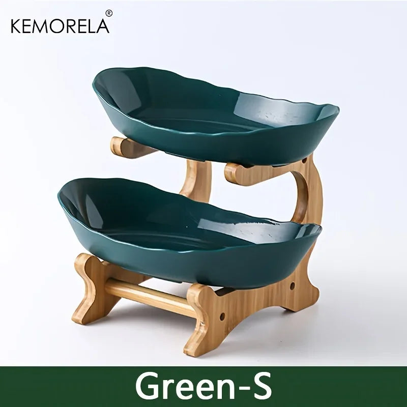 Multi-Layer Wooden Dessert Plate