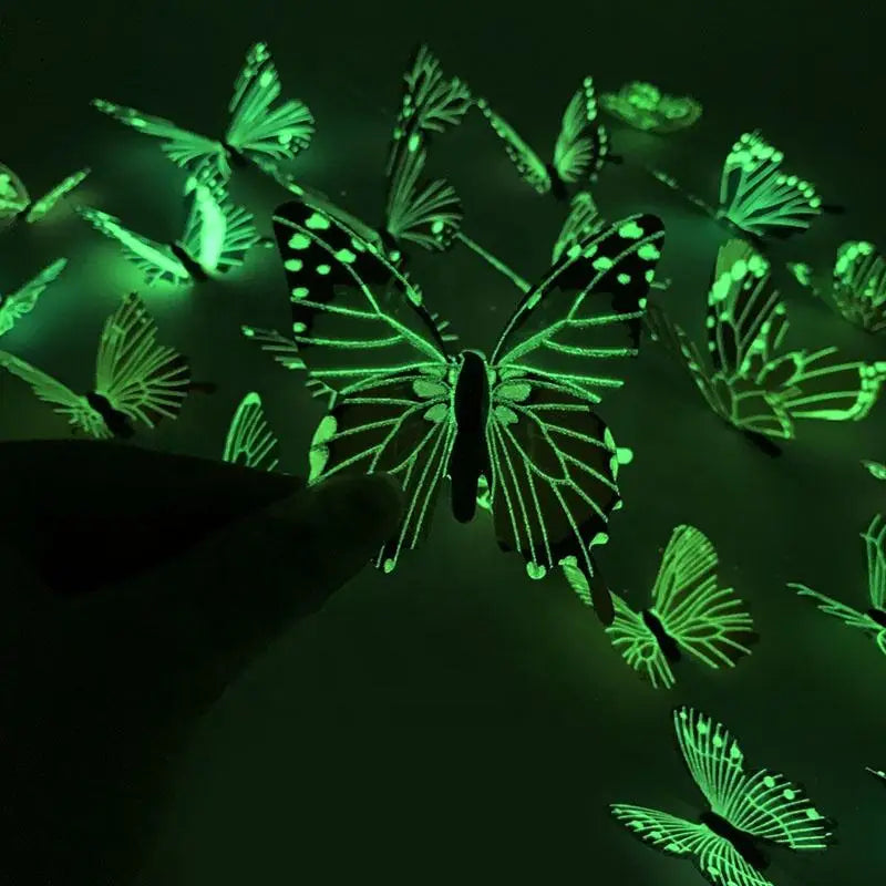 SHISHI 3D Luminous Butterfly Stickers