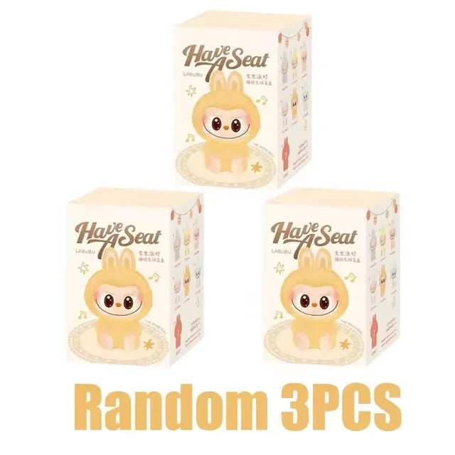 For Labubu Heartbeat Macaron Face Blind Box Figurine