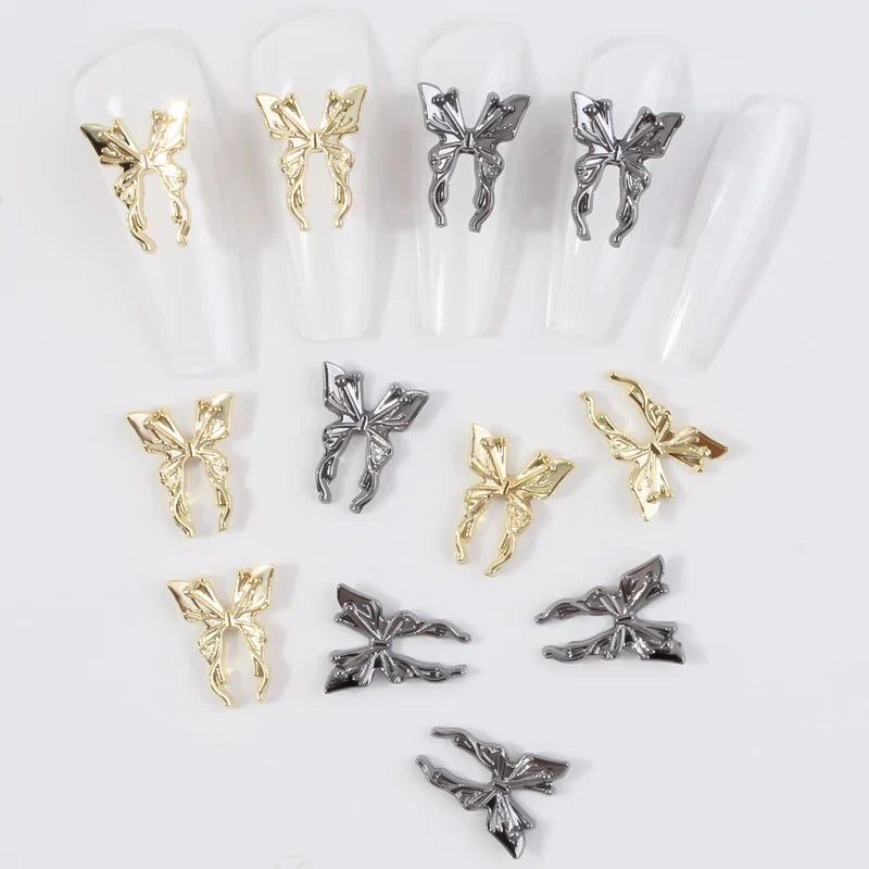 Gold/Silver Butterfly Nail Charms