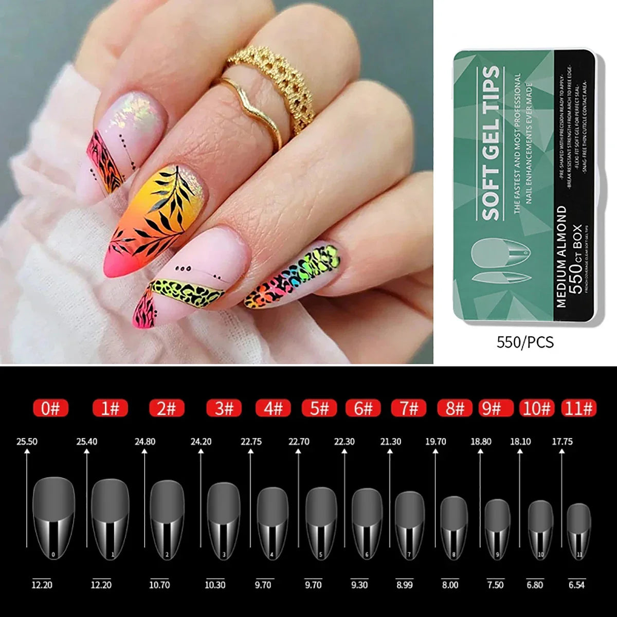 550Pcs Gel Nail Tips Set