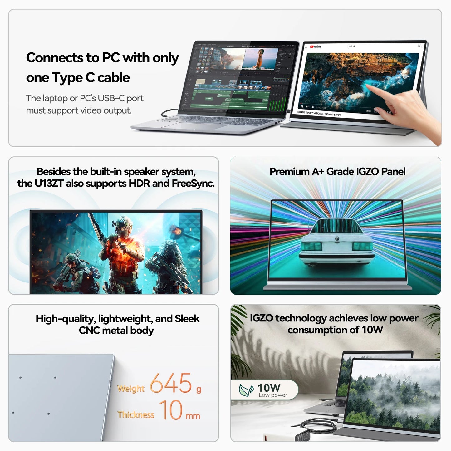 Intehill 13.4" 4K Monitor