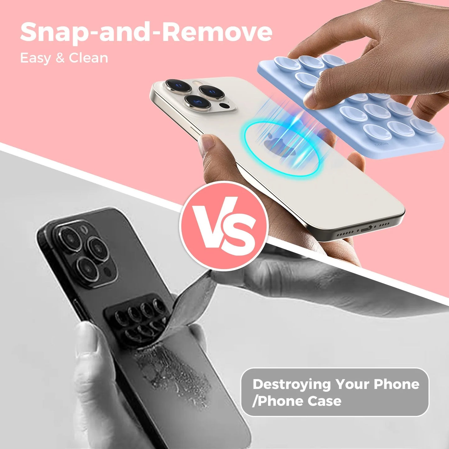 Magnetic Silicone Suction Card Holder