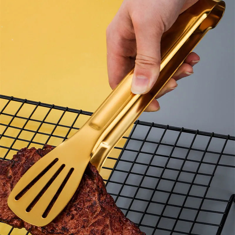 Gold Stainless Steel BBQ Tongs