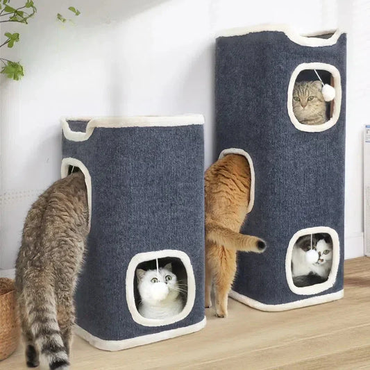 3-Tier Covered Cat Bed