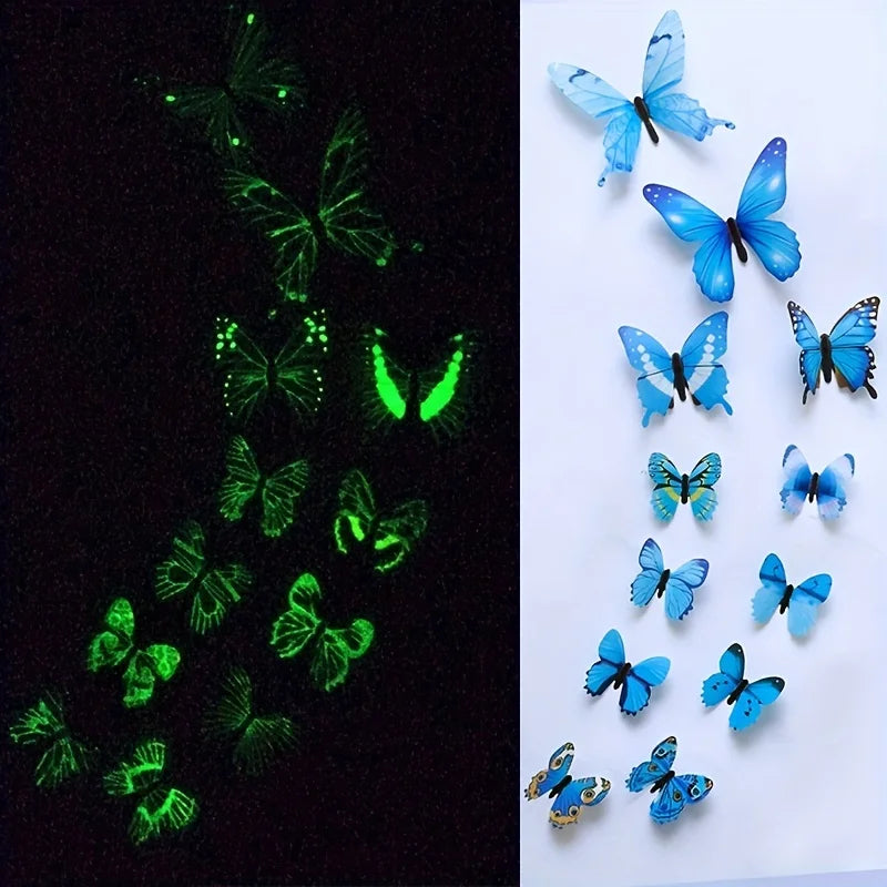 SHISHI 3D Luminous Butterfly Stickers
