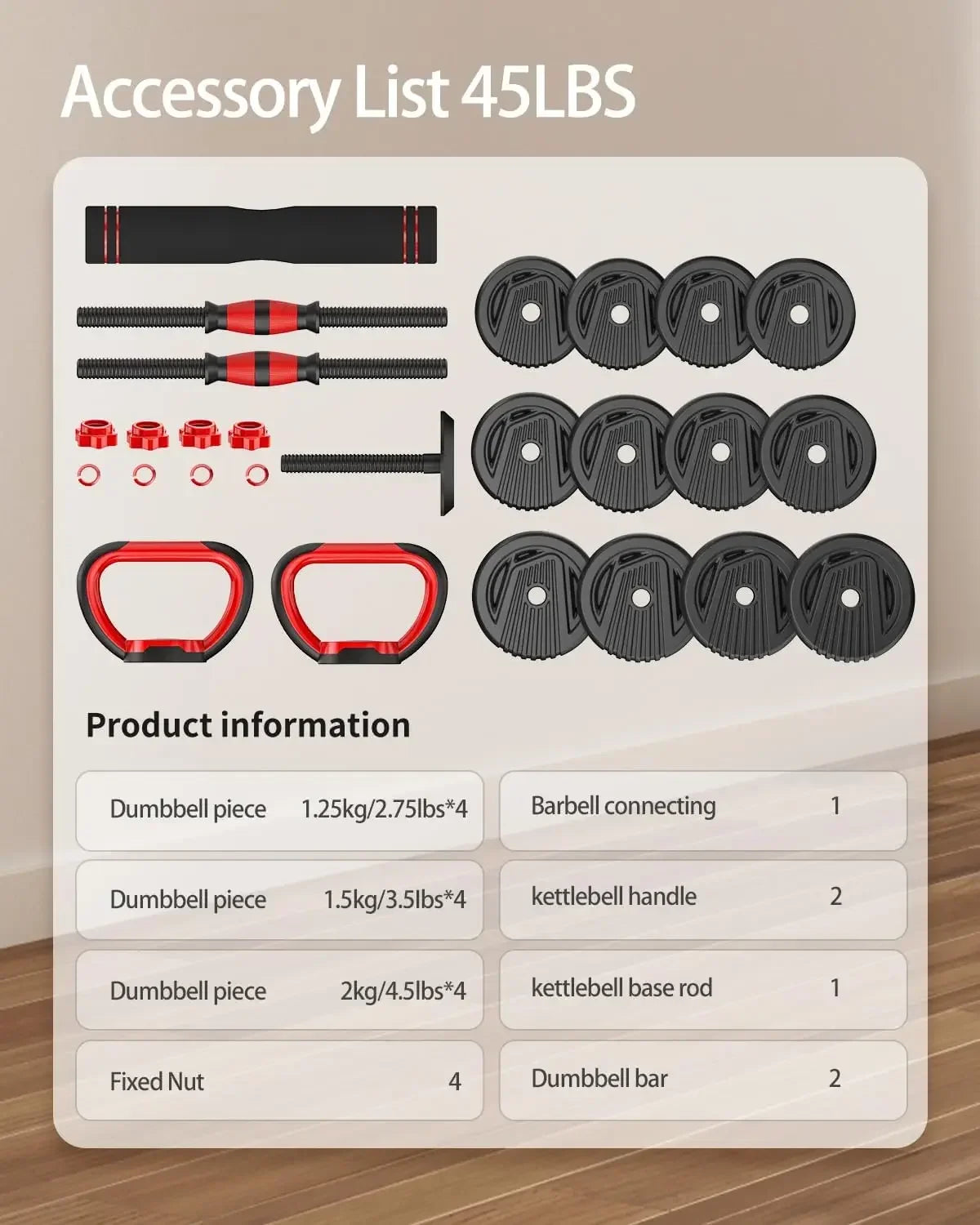 Adjustable 4-in-1 Dumbbell Set