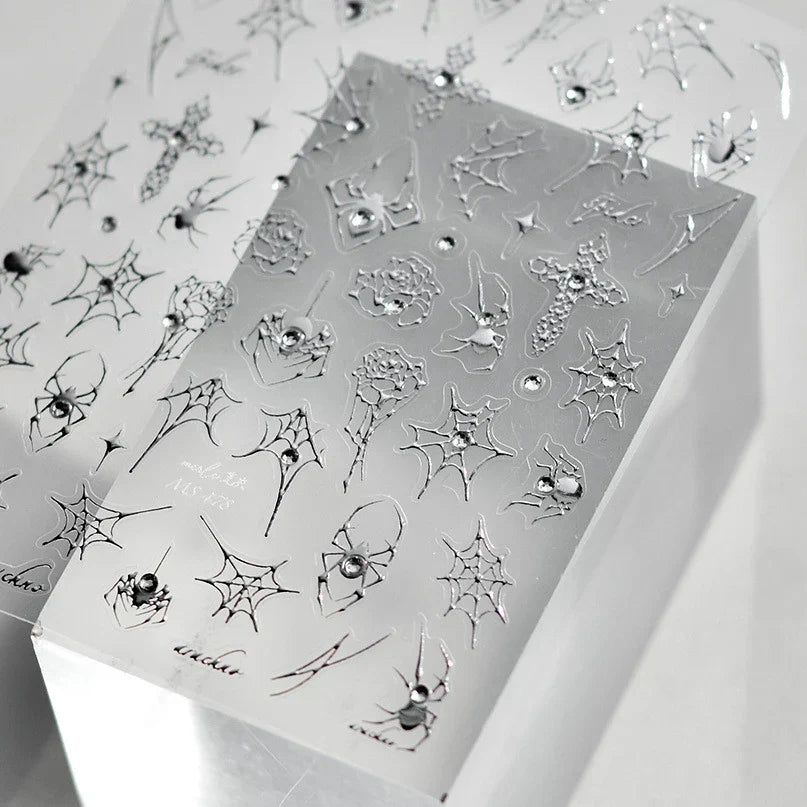 5D Spider Web Nail Sticker