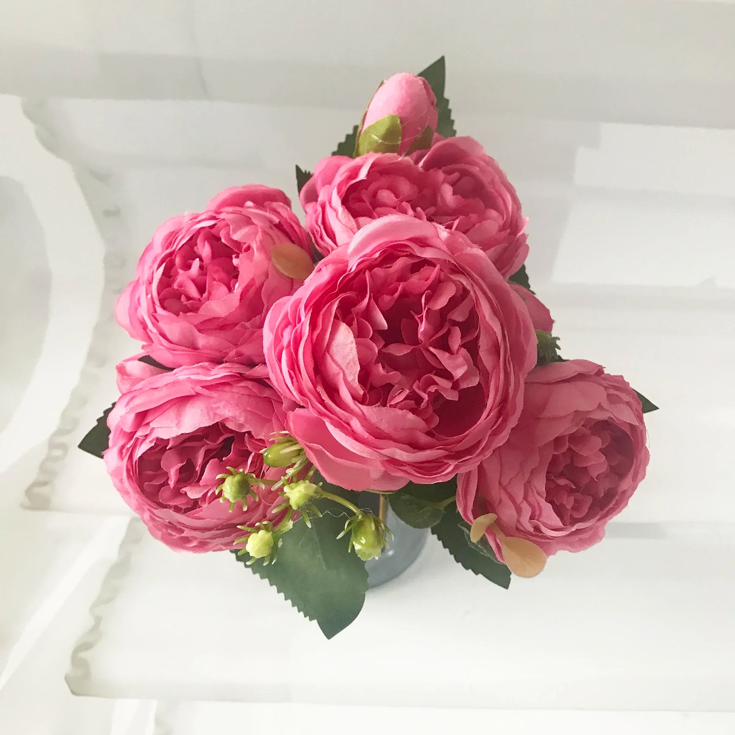 Rose Pink Silk Peony Bouquet