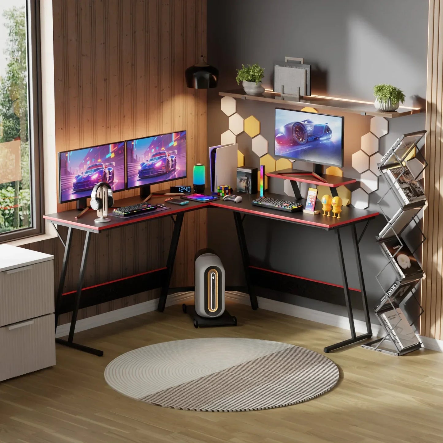 L Shaped Gaming Computer Desk