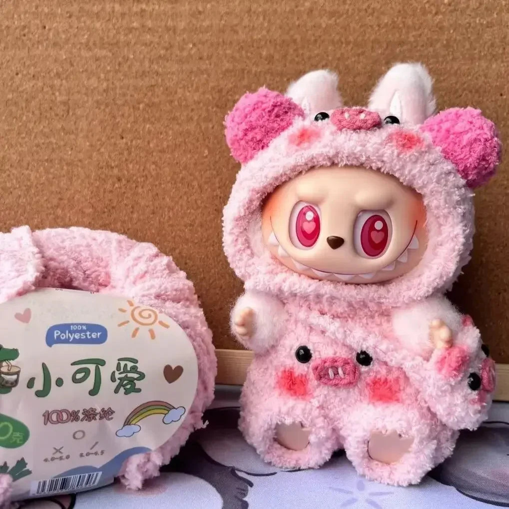 Pink Pig Labubu Hoodie Set