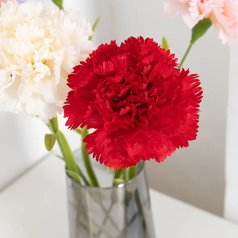 Large White Silk Carnation Flower