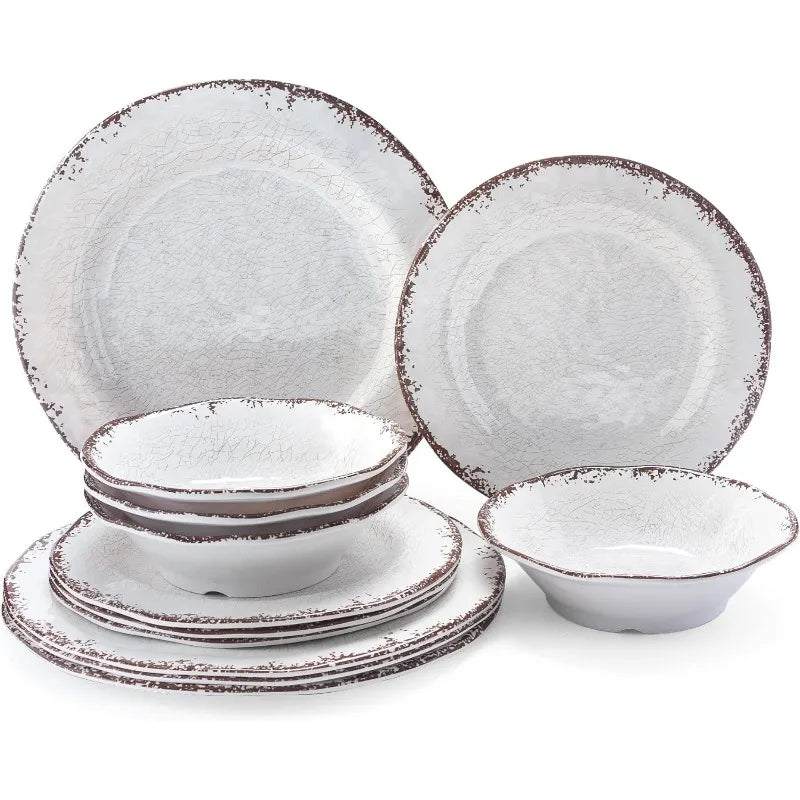 Crackle Melamine Dinnerware Set