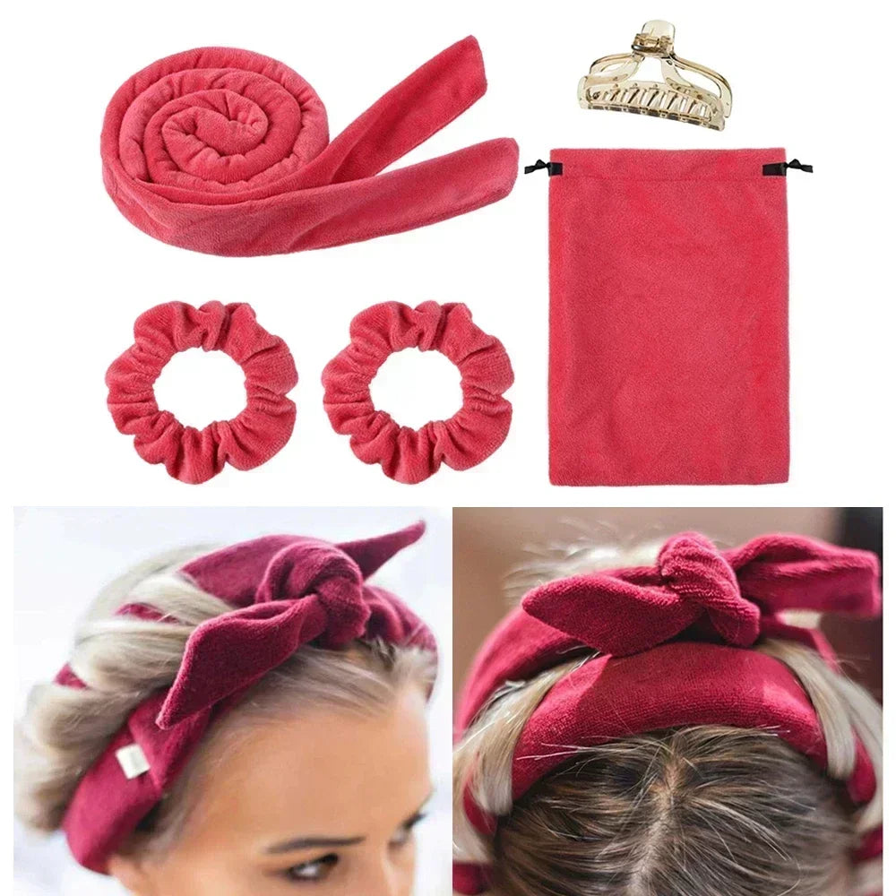 Heatless Curling Rod Headband Set